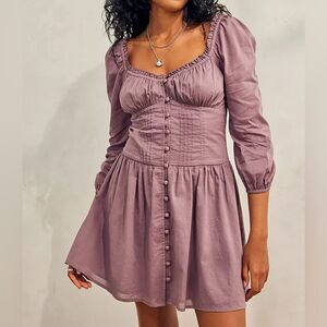 Urban Outfitters BDG Lydia Prairie Mini Dress Purple